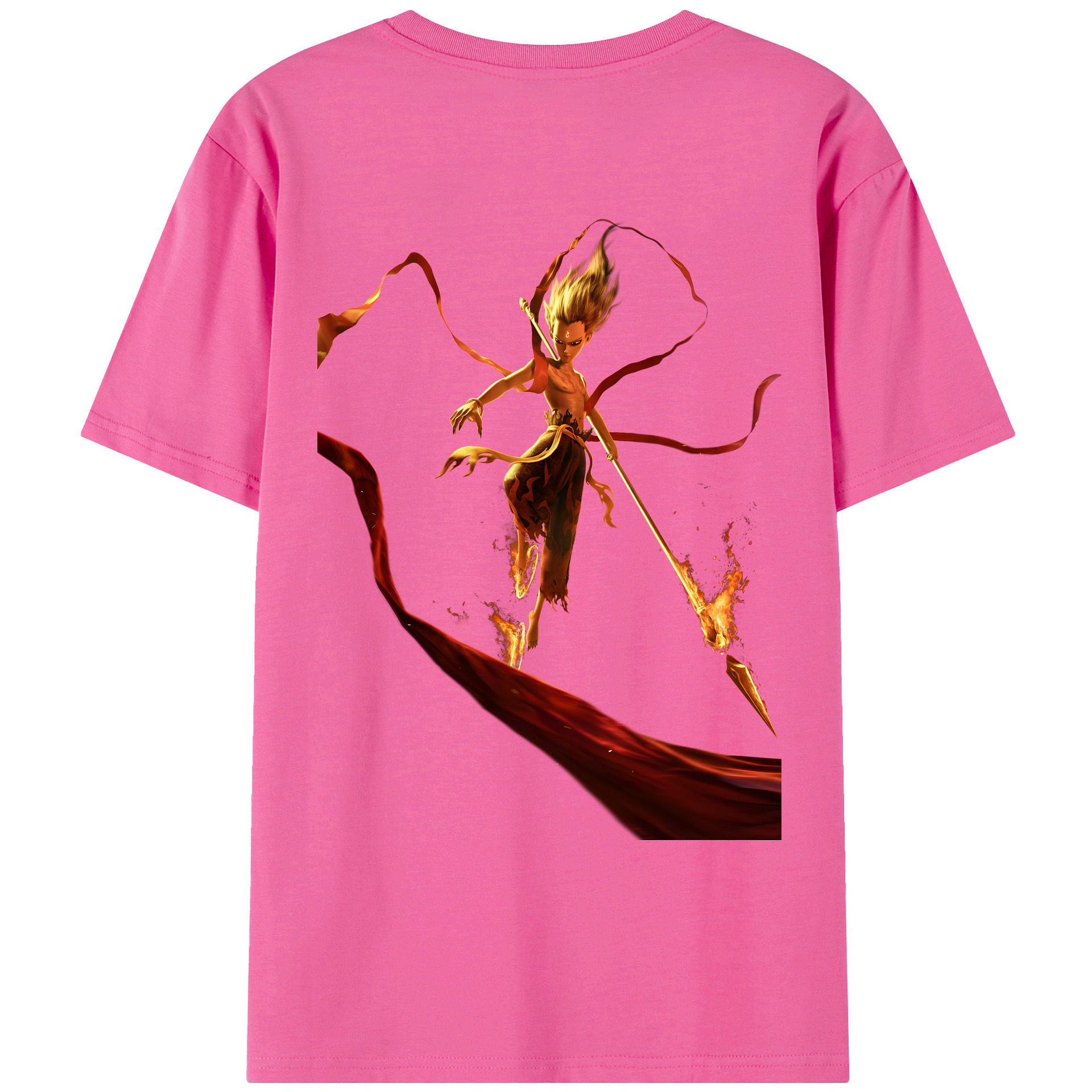 （画像用） Ne Zha 2 ナタ 魔童の大暴れ レディース半袖Tシャツ(バックプリント)